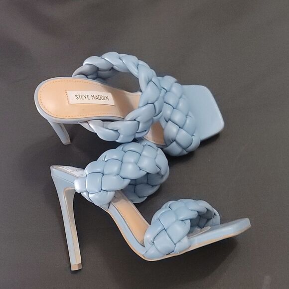 BRAND NEW STEVE MADDEN WOMEN"S CHUNKY BRAIDED STRAP KENLEY HEELED SANDAL G1 - Picture 4 of 16